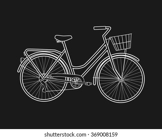 Vector illustration of a bicycle made in flat style. Vector bike icon.