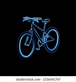 Vector illustration of a bicycle with neon effect.