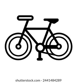 Ilustración vectorial de un icono de contorno de bicicleta, ideal para proyectos de transporte.