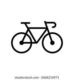 A vector illustration of a bicycle in outlined style, isolated on a white background. Ideal for cycling, transportation, sports, outdoor activities, and eco-friendly designs.