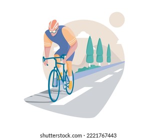 Vector illustration of bicycle racing sport