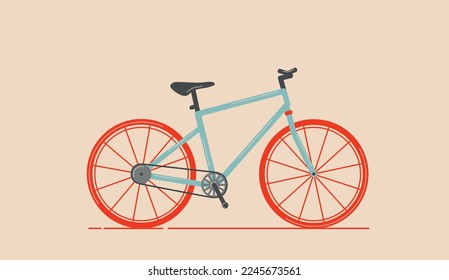 Vector illustration of a bicycle in retro style
