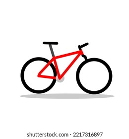 Vektorgrafik eines Fahrrads mit Schatten und nippelem Hintergrund. rote Fahrradvektorgrafik 