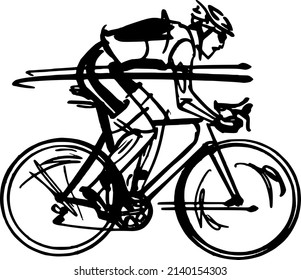the vector illustration of the bicycle sportsmen 
