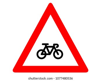 Vector illustration of a Bicycle Warning Traffic Sign