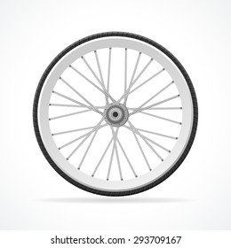 Vector illustration Bicycle Wheel isolated on a white background.