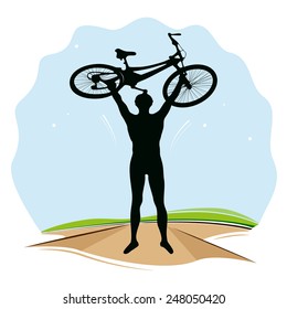 Vector illustration of bicyclist.