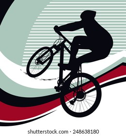 Vector illustration of bicyclist.