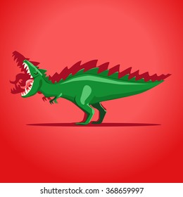 Vector illustration of the big angry dinosaur is roaring