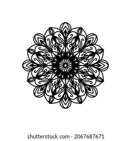 ilustración vectorial de grandes contornos hermosos mandala, objeto de diseño aislado