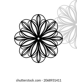 vector illustration of big beautiful outlines mandala, isolated design object