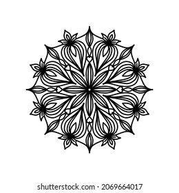 ilustración vectorial de grandes contornos hermosos mandala, objeto de diseño aislado