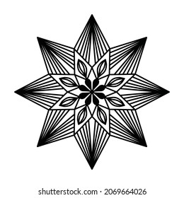 ilustración vectorial de grandes contornos hermosos mandala, objeto de diseño aislado