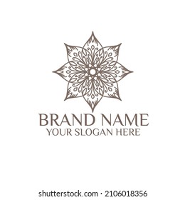 vector illustration of big beautiful outlines mandala, isolated design object
