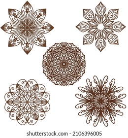 vector illustration of big beautiful outlines mandala, isolated design object
