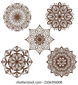 vector illustration of big beautiful outlines mandala, isolated design object