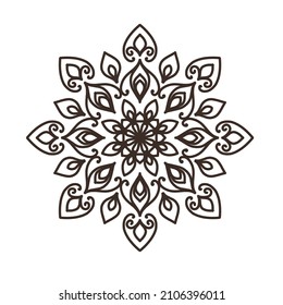 vector illustration of big beautiful outlines mandala, isolated design object