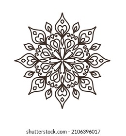 vector illustration of big beautiful outlines mandala, isolated design object