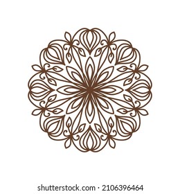 vector illustration of big beautiful outlines mandala, isolated design object