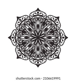 vector illustration of big beautiful outlines mandala, isolated design object
