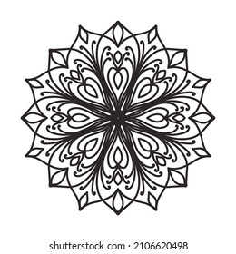 vector illustration of big beautiful outlines mandala, isolated design object