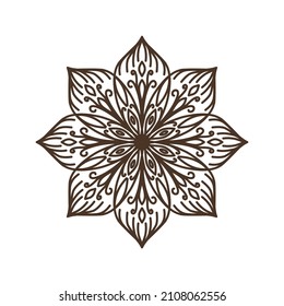 vector illustration of big beautiful outlines mandala, isolated design object