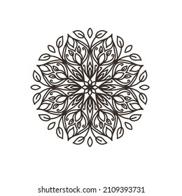 vector illustration of big beautiful outlines mandala, isolated design object