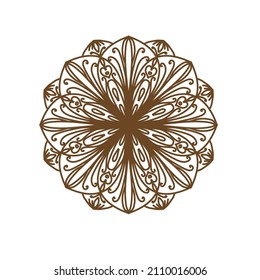 vector illustration of big beautiful outlines mandala, isolated design object