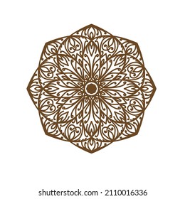 vector illustration of big beautiful outlines mandala, isolated design object