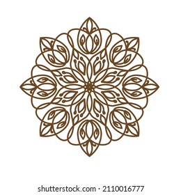 vector illustration of big beautiful outlines mandala, isolated design object