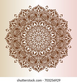 vector illustration of big beautiful outlines mandala, isolated design object