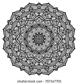 vector illustration of big beautiful outlines mandala, isolated design object