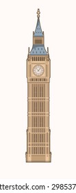 Vector Illustration of the Big Ben (Elizabeth Tower) in London