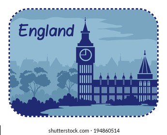 Vector illustration with Big Ben in London