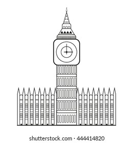 Vector Illustration Big Ben Symbol London Stock Vector (Royalty Free ...