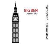 Vector Illustration of Big Ben Tower, London. Isolated on white background.