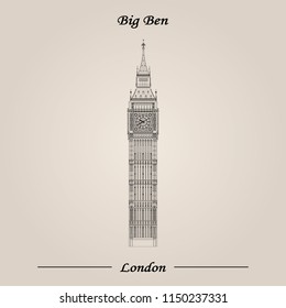 Vector Illustration of Big Ben Tower, London