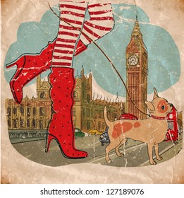 vector illustration of big ben. vintage style. eps10