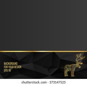 Vector illustration big buck. The structural grid of polygons. Abstract Creative concept deer vector background. Molecular lattice. Polygonal design style letterhead and brochure.