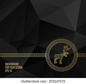 Vector illustration big buck. The structural grid of polygons. Abstract Creative concept deer vector background. Molecular lattice. Polygonal design style letterhead and brochure.