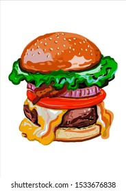 vector illustration of a big burger