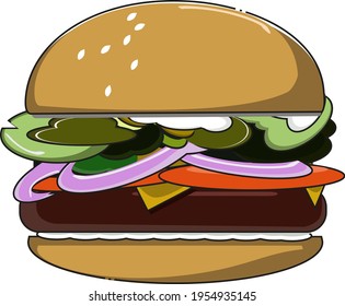 Vector illustration of a big burger