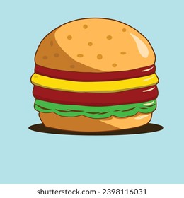 vector illustration of a big burger that fills your stomach