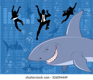 Vector illustration of a big business shark 