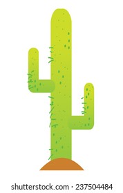 Vector illustration of a big cactus in cartoon style