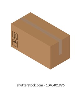 Vector illustration of a big cardboard box.