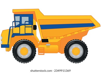 Vector illustration of the big cargo car dump truck