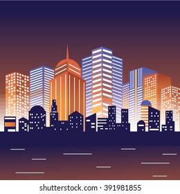 Vector illustration of big city