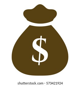 Ilustración vectorial de la bolsa de la gran moneda  Icon Brown
