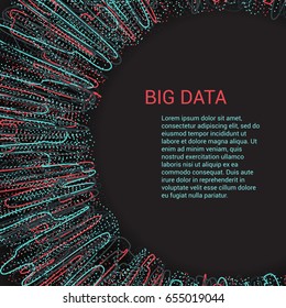 Vector Illustration of Big Data visualization. Futuristic Infographic Design. Complex Visual Data Background. Abstract lines and dots.